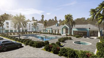 An apartment complex 